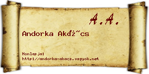 Andorka Akács névjegykártya